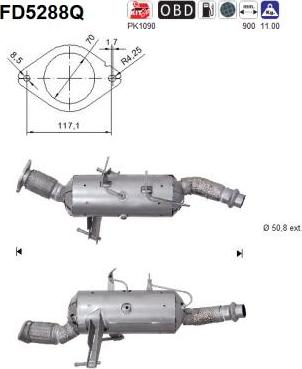 AS FD5288Q - Filtro antiparticolato / particellare, Impianto gas scarico autozon.pro