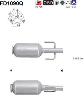 AS FD1090Q - Filtro antiparticolato / particellare, Impianto gas scarico autozon.pro