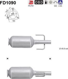 AS FD1090 - Filtro antiparticolato / particellare, Impianto gas scarico autozon.pro