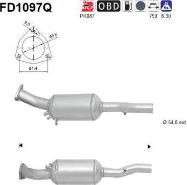 AS FD1097Q - Filtro antiparticolato / particellare, Impianto gas scarico autozon.pro