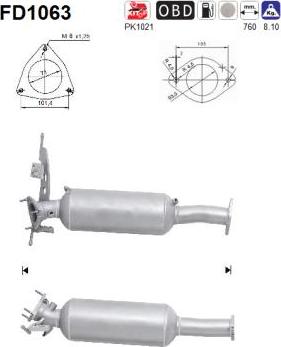 AS FD1063 - Filtro antiparticolato / particellare, Impianto gas scarico autozon.pro