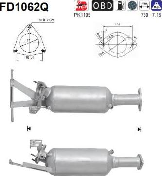 AS FD1062Q - Filtro antiparticolato / particellare, Impianto gas scarico autozon.pro