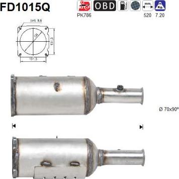 AS FD1015Q - Filtro antiparticolato / particellare, Impianto gas scarico autozon.pro