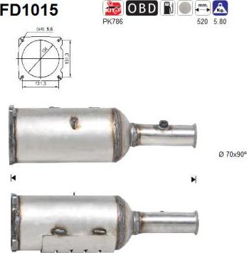 AS FD1015 - Filtro antiparticolato / particellare, Impianto gas scarico autozon.pro