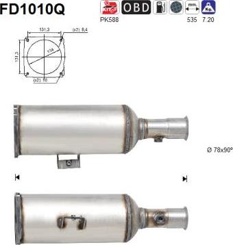 AS FD1010Q - Filtro antiparticolato / particellare, Impianto gas scarico autozon.pro