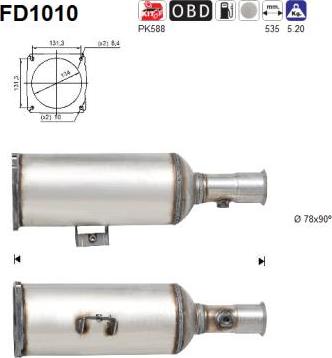 AS FD1010 - Filtro antiparticolato / particellare, Impianto gas scarico autozon.pro