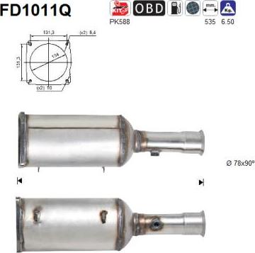 AS FD1011Q - Filtro antiparticolato / particellare, Impianto gas scarico autozon.pro