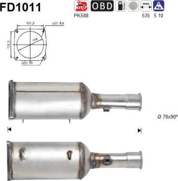 AS FD1011 - Filtro antiparticolato / particellare, Impianto gas scarico autozon.pro