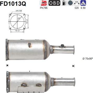 AS FD1013Q - Filtro antiparticolato / particellare, Impianto gas scarico autozon.pro