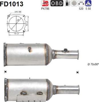 AS FD1013 - Filtro antiparticolato / particellare, Impianto gas scarico autozon.pro