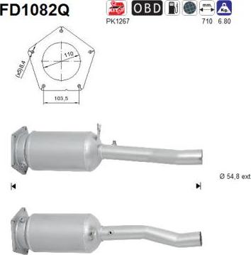 AS FD1082Q - Filtro antiparticolato / particellare, Impianto gas scarico autozon.pro