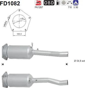 AS FD1082 - Filtro antiparticolato / particellare, Impianto gas scarico autozon.pro