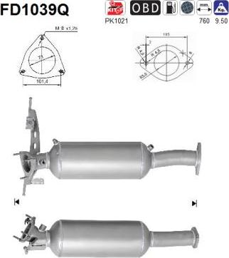 AS FD1039Q - Filtro antiparticolato / particellare, Impianto gas scarico autozon.pro