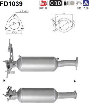 AS FD1039 - Filtro antiparticolato / particellare, Impianto gas scarico autozon.pro