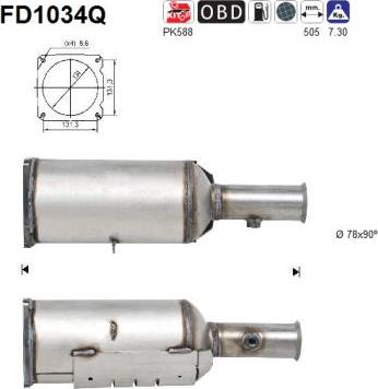 AS FD1034Q - Filtro antiparticolato / particellare, Impianto gas scarico autozon.pro