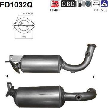 AS FD1032Q - Filtro antiparticolato / particellare, Impianto gas scarico autozon.pro