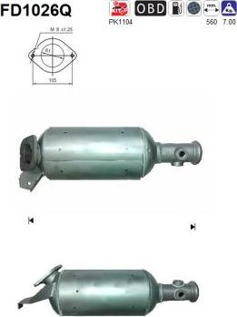 AS FD1026Q - Filtro antiparticolato / particellare, Impianto gas scarico autozon.pro