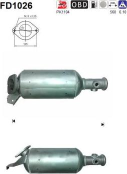 AS FD1026 - Filtro antiparticolato / particellare, Impianto gas scarico autozon.pro