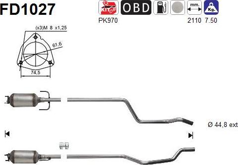 AS FD1027 - Filtro antiparticolato / particellare, Impianto gas scarico autozon.pro