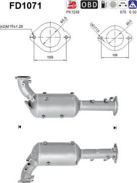 AS FD1071 - Filtro antiparticolato / particellare, Impianto gas scarico autozon.pro