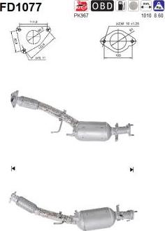 AS FD1077 - Filtro antiparticolato / particellare, Impianto gas scarico autozon.pro