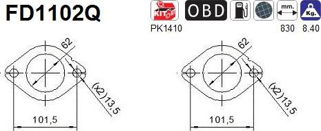 AS FD1102Q - Filtro antiparticolato / particellare, Impianto gas scarico autozon.pro