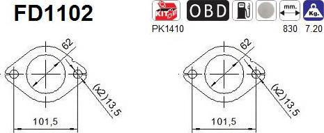 AS FD1102 - Filtro antiparticolato / particellare, Impianto gas scarico autozon.pro