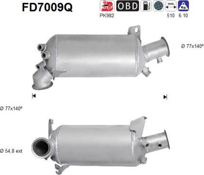 AS FD7009Q - Filtro antiparticolato / particellare, Impianto gas scarico autozon.pro