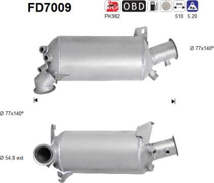 AS FD7009 - Filtro antiparticolato / particellare, Impianto gas scarico autozon.pro