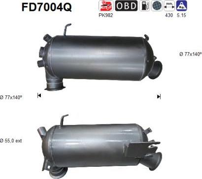 AS FD7004Q - Filtro antiparticolato / particellare, Impianto gas scarico autozon.pro