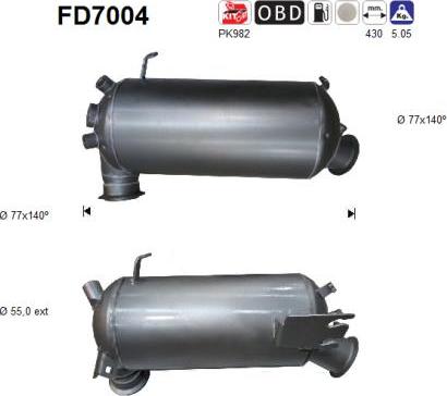 AS FD7004 - Filtro antiparticolato / particellare, Impianto gas scarico autozon.pro