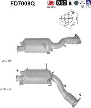 AS FD7008Q - Filtro antiparticolato / particellare, Impianto gas scarico autozon.pro