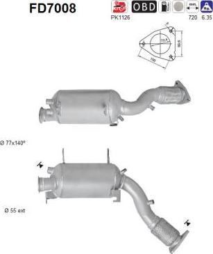 AS FD7008 - Filtro antiparticolato / particellare, Impianto gas scarico autozon.pro