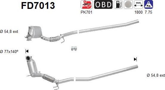 AS FD7013 - Filtro antiparticolato / particellare, Impianto gas scarico autozon.pro