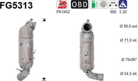 AS FG5313 - Filtro antiparticolato / particellare, Impianto gas scarico autozon.pro