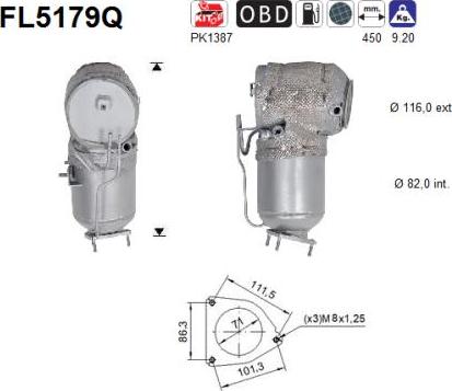 AS FL5179Q - Filtro antiparticolato / particellare, Impianto gas scarico autozon.pro