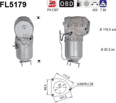 AS FL5179 - Filtro antiparticolato / particellare, Impianto gas scarico autozon.pro