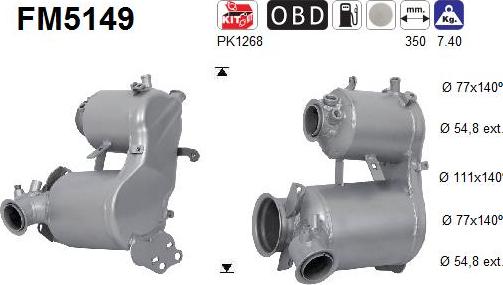 AS FM5149 - Filtro antiparticolato / particellare, Impianto gas scarico autozon.pro