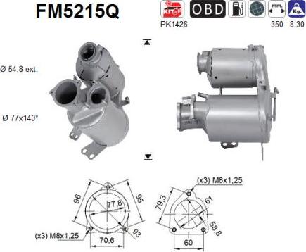 AS FM5215Q - Filtro antiparticolato / particellare, Impianto gas scarico autozon.pro