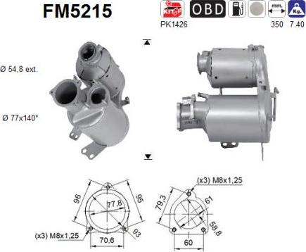 AS FM5215 - Filtro antiparticolato / particellare, Impianto gas scarico autozon.pro