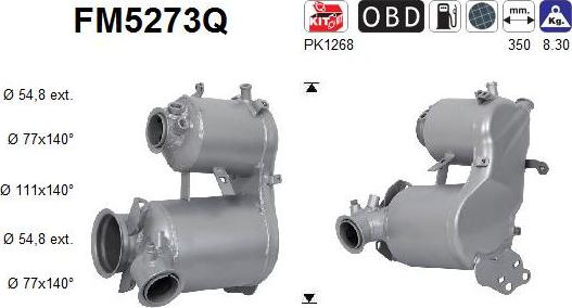 AS FM5273Q - Filtro antiparticolato / particellare, Impianto gas scarico autozon.pro