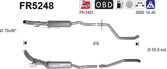 AS FR5248 - Filtro antiparticolato / particellare, Impianto gas scarico autozon.pro