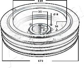 Ashika 122-05-500 - Puleggia cinghia, Albero a gomiti autozon.pro