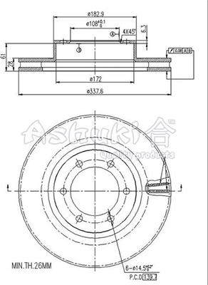 Ashuki 0990-6412 - Discofreno autozon.pro