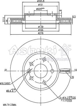 Ashuki 0990-6190 - Discofreno autozon.pro