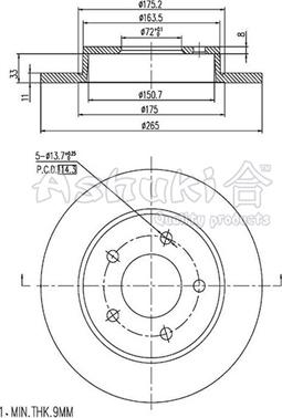 Ashuki 0993-1303 - Discofreno autozon.pro