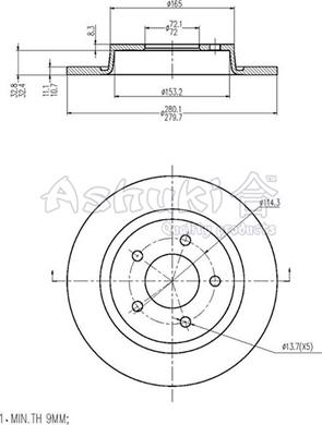 Ashuki 0993-2303 - Discofreno autozon.pro