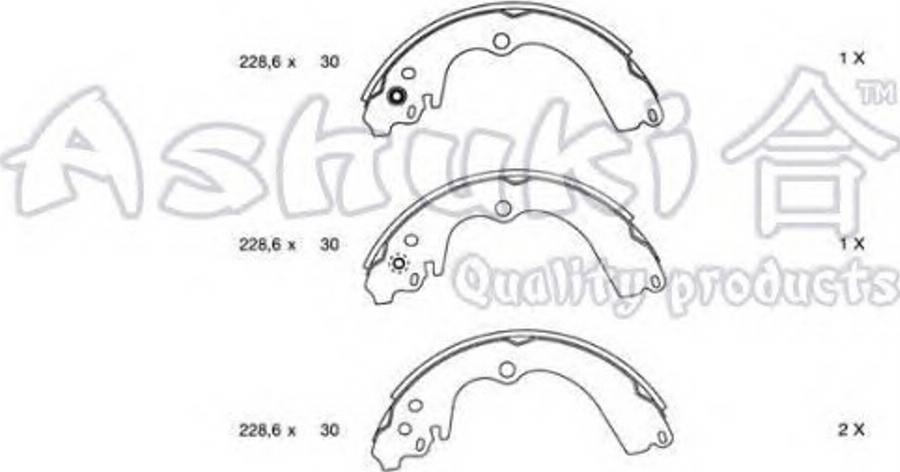 Ashuki 1050-9007 - Kit ganasce freno autozon.pro