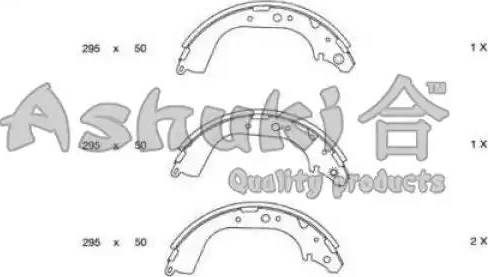 Ashuki 1050-9302 - Kit ganasce freno autozon.pro