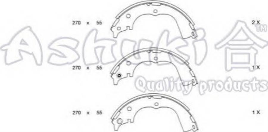 Ashuki 1050-6402 - Kit ganasce freno autozon.pro